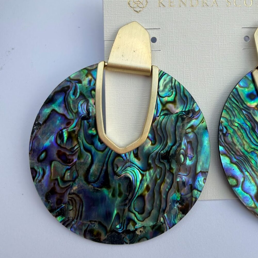 Kendra Scott Diane Abalone Shell Statement Earrin… - image 3